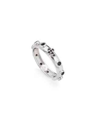 ANELLO ROSARIO ZIRCONI NERI AMEN AROBN-22 AMEN