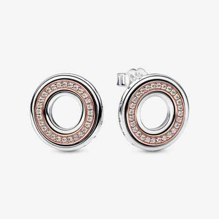 ORECCHINI LOGO E PAVE' BICOLORE DONNA PANDORA  282780C01 PANDORA