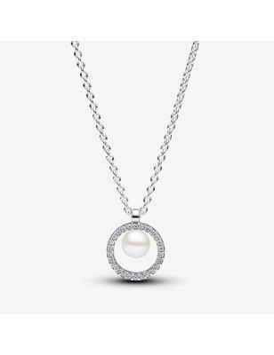 COLLANA CON PERLA ACQUA DOLCE E PAVE' PANDORA 393165C01-45 PANDORA