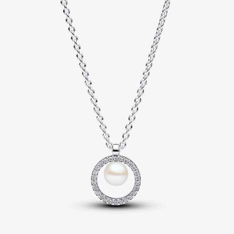 COLLANA CON PERLA ACQUA DOLCE E PAVE' PANDORA COLLANA CON PERLA ACQUA DOLCE E PAVE' PANDORA