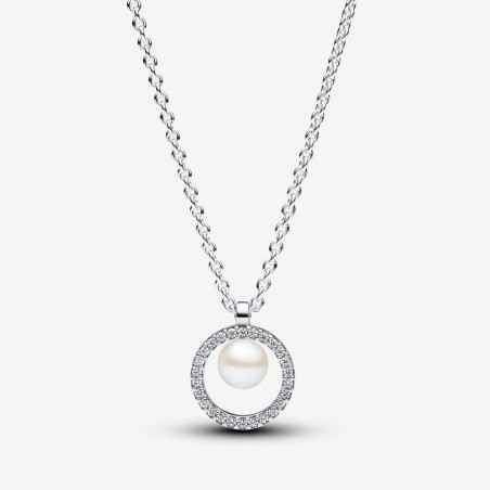 COLLANA CON PERLA ACQUA DOLCE E PAVE' PANDORA 393165C01-45 PANDORA