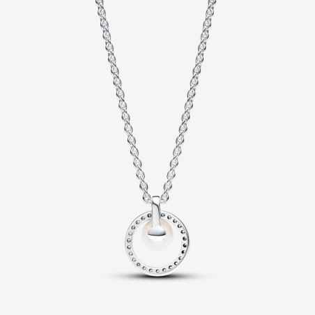 COLLANA CON PERLA ACQUA DOLCE E PAVE' PANDORA