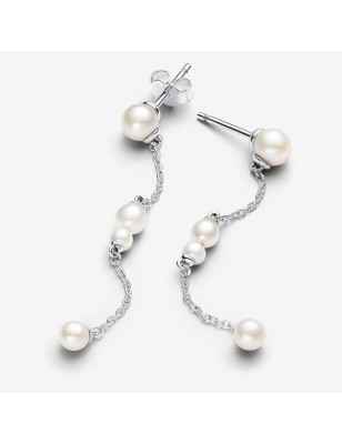 ORECCHINI PENDENTI CATENA E PERLE DONNA PANDORA 
