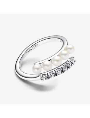 ANELLO INTRECCIO CON PERLE E PAVE' MIS.58 PANDORA