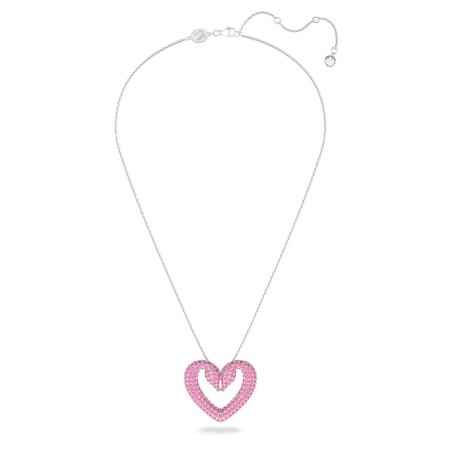 COLLANA UNA CUORE GRANDE ROSA DONNA SWAROVSKI 