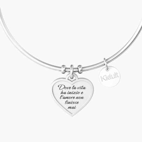 BRACCIALE RIGIDO CUORE E SCRITTA FAMIGLIA DONNA KIDULT 