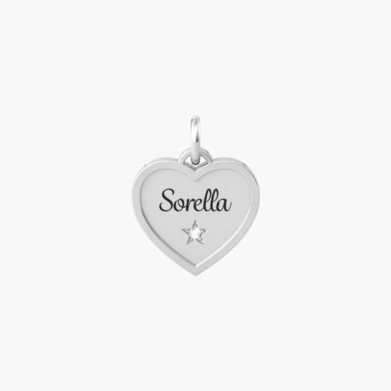 CIONDOLO CUORE CON SCRITTA SORELLA DONNA KIDULT CIONDOLO CUORE CON SCRITTA SORELLA DONNA KIDULT