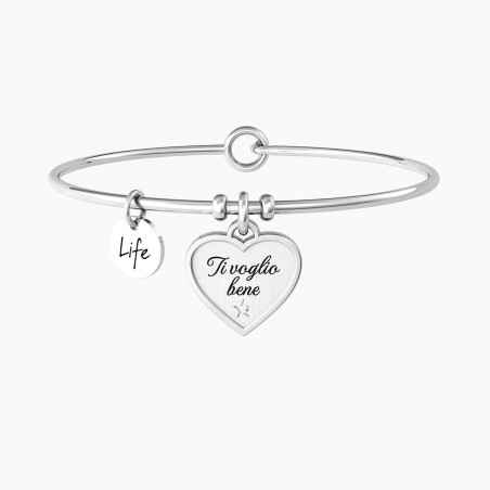 BRACCIALE RIGIDO CON CUORE TI VOGLIO BENE DONNA KIDULT  732076 KIDULT