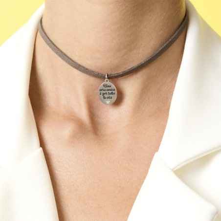 BRACCIALE CHOKER GRIGIO SKINNY DONNA KIDULT 