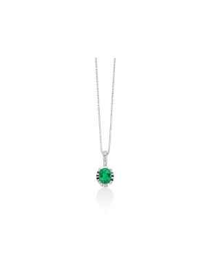 COLLANA PENDENTE SMERALDO OVALE DIAMANTI DONNA MILUNA LE GEMME CLD4196 MILUNA