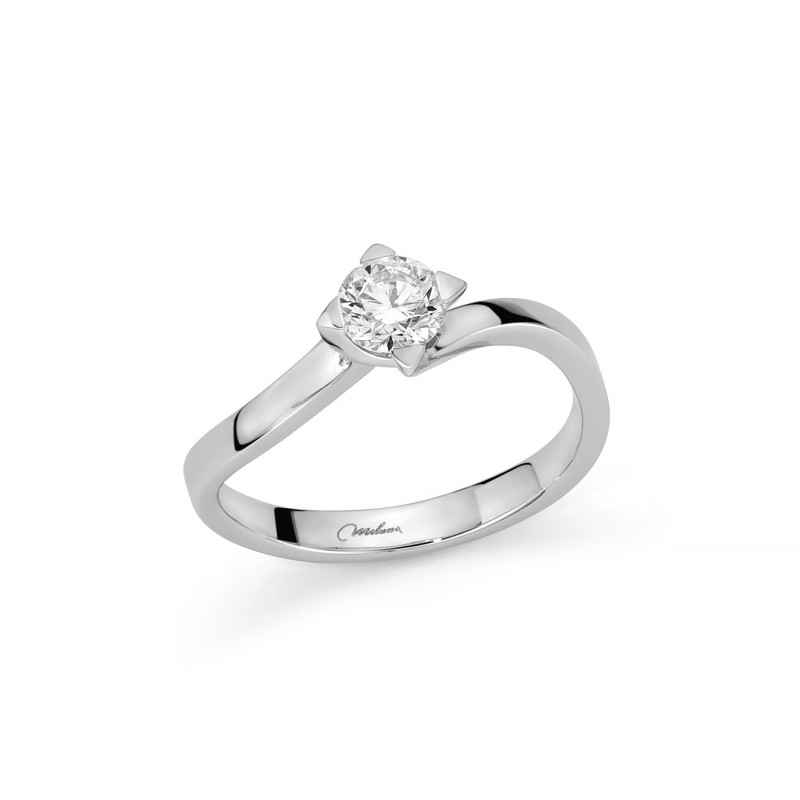 ANELLO SOLITARIO ORO BIANCO DONNA MILUNA I DIAMANTI ANELLO SOLITARIO ORO BIANCO DONNA MILUNA I DIAMANTI