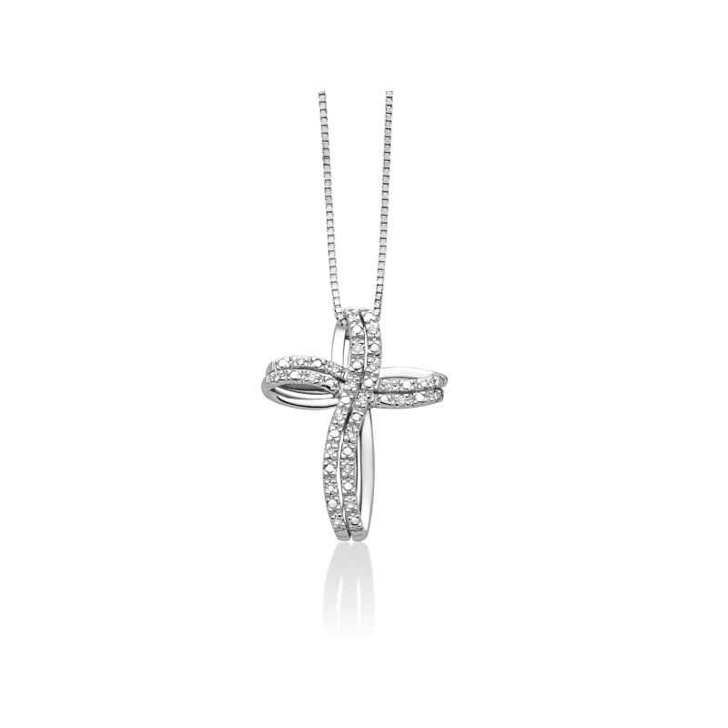 COLLANA CROCE ORO BIANCO DONNA MILUNA I DIAMANTI COLLANA CROCE ORO BIANCO DONNA MILUNA I DIAMANTI