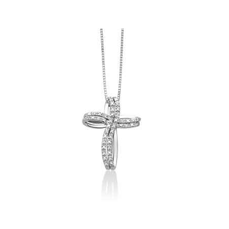 COLLANA CROCE ORO BIANCO DONNA MILUNA I DIAMANTI CLD4296 MILUNA