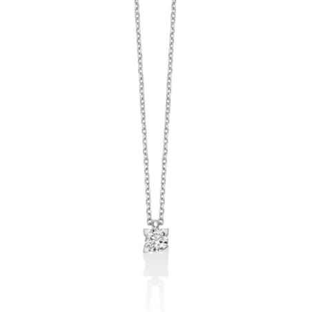 COLLANA PUNTO LUCE ORO BIANCO DONNA MILUNA I DIAMANTI CLD4512-020 MILUNA