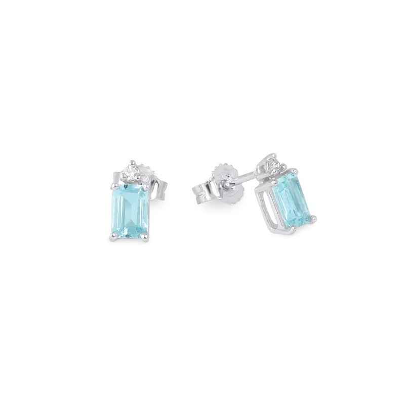 ORECCHINI IN ORO ACQUAMARINA E DIAMANTE DONNA DEMETRA ORECCHINI IN ORO ACQUAMARINA E DIAMANTE DONNA DEMETRA