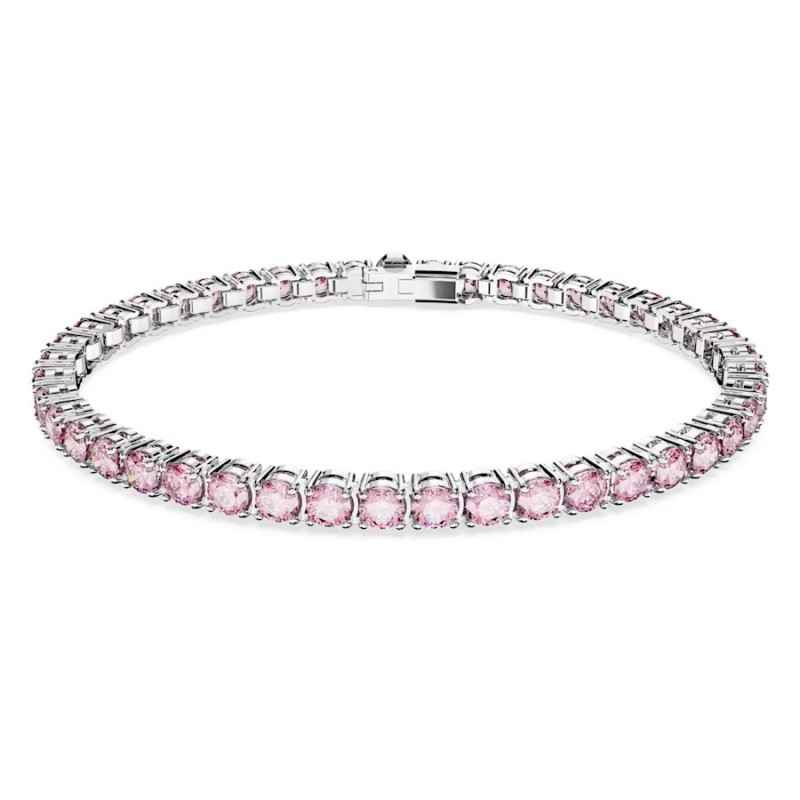 BRACCIALE TENNIS TAGLIO TONDO ROSA DONNA SWAROVSKI BRACCIALE TENNIS TAGLIO TONDO ROSA DONNA SWAROVSKI