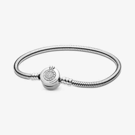 Snake chain sterling silver bracelet and crown O c 599046C01-18 PANDORA