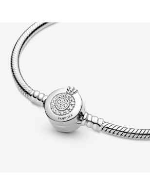 Snake chain sterling silver bracelet and crown O c
