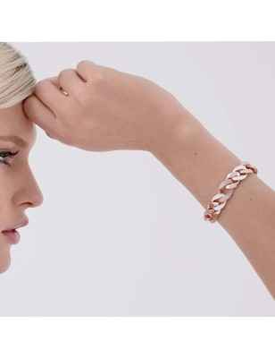 BRACCIALE MORBIDO EVA IN ARGENTO PVD ORO ROSA DONNA ROSATO 