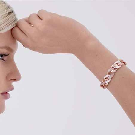 BRACCIALE MORBIDO EVA IN ARGENTO PVD ORO ROSA DONNA ROSATO 