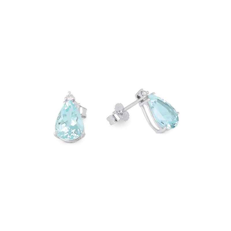 ORECCHINI ORO ACQUAMARINA E DIAMANTI DONNA DEMETRA ORECCHINI ORO ACQUAMARINA E DIAMANTI DONNA DEMETRA