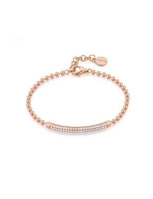 BRACCIALE MORBIDO CON SFERE E ZIRCONI DONNA ROSATO  RZBI12 ROSATO