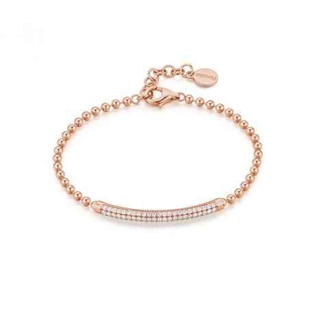 BRACCIALE MORBIDO CON SFERE E ZIRCONI DONNA ROSATO  RZBI12 ROSATO
