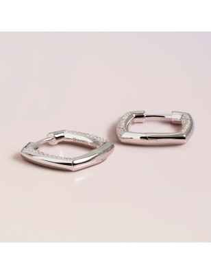 ORECCHINI QUADRATI CON ZIRCONI DONNA ROSATO 