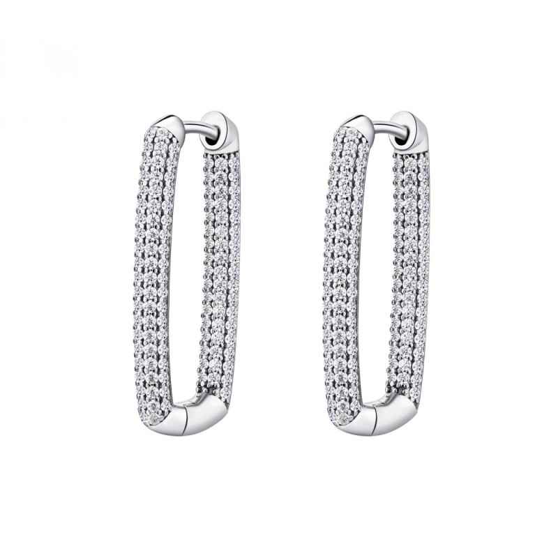 ORECCHINI RETTANGOLARI IN ARGENTO DONNA ROSATO 
