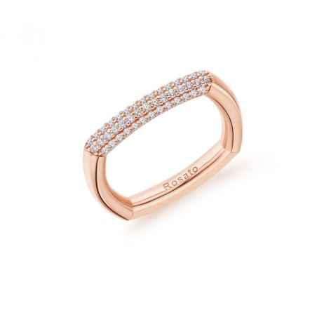 ANELLO QUADRATO ARGENTO PLACCATO ORO ROSA ROSATO RZBI32B ROSATO