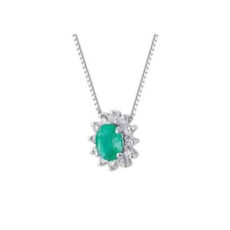 COLLANA ORO SMERALDO E DIAMANTI DONNA DEMETRA  139.S.040.012.W.A2 DEMETRA