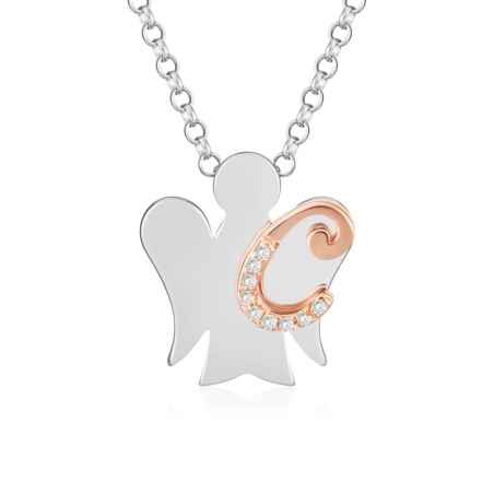 COLLANA ANGELO CON LETTERA C DONNA ROBERTO GIANNOTTI 