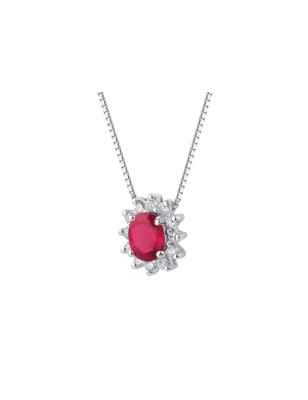 COLLANA ORO RUBINO E DIAMANTI DONNA DEMETRA  139.R.055.012.W.A2 DEMETRA