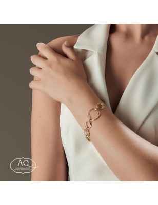 BRACCIALE INTRECCI ELEMENTI TONDEGGIANTI AQUAFORTE H4182637 AQUAFORTE