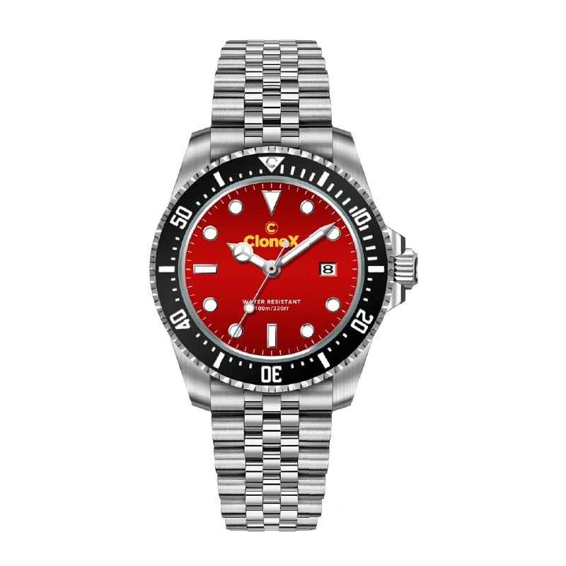 OROLOGIO AL QUARZO QUADRANTE ROSSO UOMO CLONEX OROLOGIO AL QUARZO QUADRANTE ROSSO UOMO CLONEX