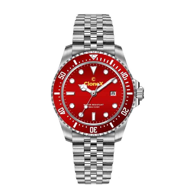 OROLOGIO AL QUARZO QUADRANTE ROSSO UOMO CLONEX OROLOGIO AL QUARZO QUADRANTE ROSSO UOMO CLONEX