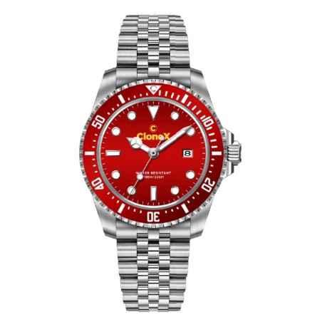 OROLOGIO AL QUARZO QUADRANTE ROSSO UOMO CLONEX  XRR CLONEX