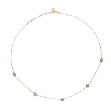 COLLANA CON CASTONI PINK DONNA RUE DES MILLE  GRZ 014 M1 AU RUE DES MILLE