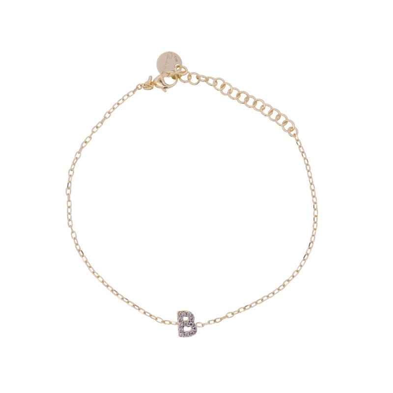 BRACCIALE LETTERA B CON ZIRCONI DONNA RUE DES MILLE BRACCIALE LETTERA B CON ZIRCONI DONNA RUE DES MILLE