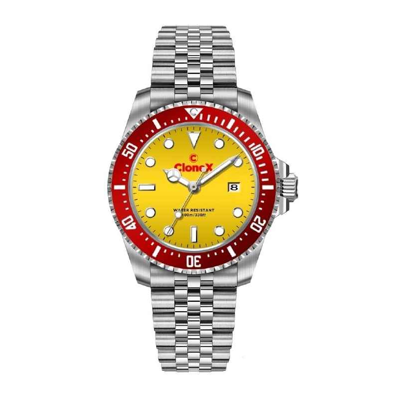 OROLOGIO AL QUARZO QUADRANTE GIALLO UOMO CLONEX OROLOGIO AL QUARZO QUADRANTE GIALLO UOMO CLONEX