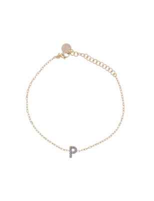 BRACCIALE LETTERA P CON ZIRCONI DONNA RUE DES MILLE  BRZ-011 INIZ AU P RUE DES MILLE