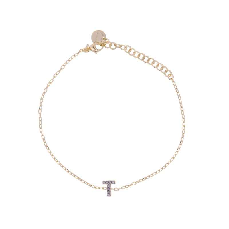 BRACCIALE LETTERA T CON ZIRCONI DONNA RUE DES MILLE BRACCIALE LETTERA T CON ZIRCONI DONNA RUE DES MILLE