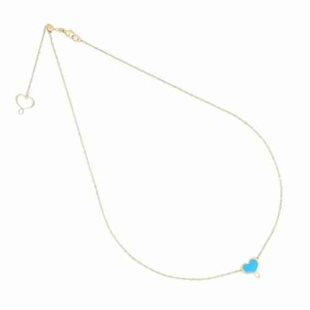 GIROCOLLO CUORE AZZURRO DONNA MAMAN ET SOPHIE LOGO GHMES5 MAMAN ET SOPHIE