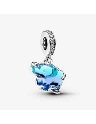 CHARM PENDENTE ELEFANTE VETRO MURANO BLU DONNA PANDORA  793339C01 PANDORA