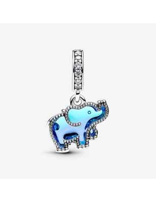 CHARM PENDENTE ELEFANTE VETRO MURANO BLU DONNA PANDORA 