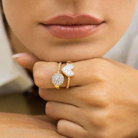 ANELLO CERCHIO PAVE' E CERCHIO PICCOLO DONNA RUE DES MILLE 