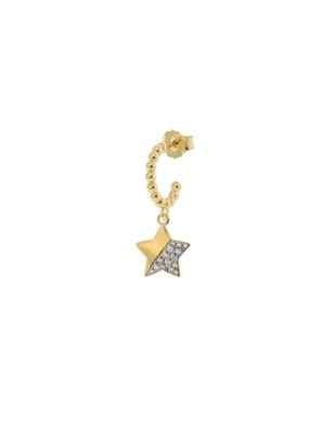 MONORECCHINO CERCHIETTO CON STELLA E ZIRCONI DONNA RUE DES MILLE  ORZ-007 STE AU RUE DES MILLE