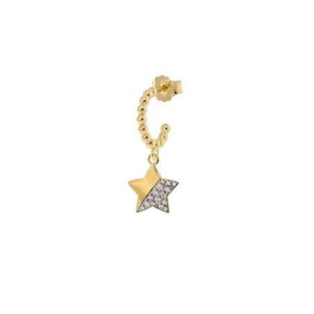 MONORECCHINO CERCHIETTO CON STELLA E ZIRCONI DONNA RUE DES MILLE  ORZ-007 STE AU RUE DES MILLE