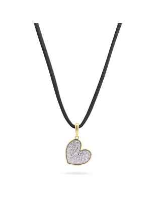COLLANA CHOKER NERO CON CUORE PAVE' RUE DES MILLE  CNZ-018 M1CUO AU RUE DES MILLE