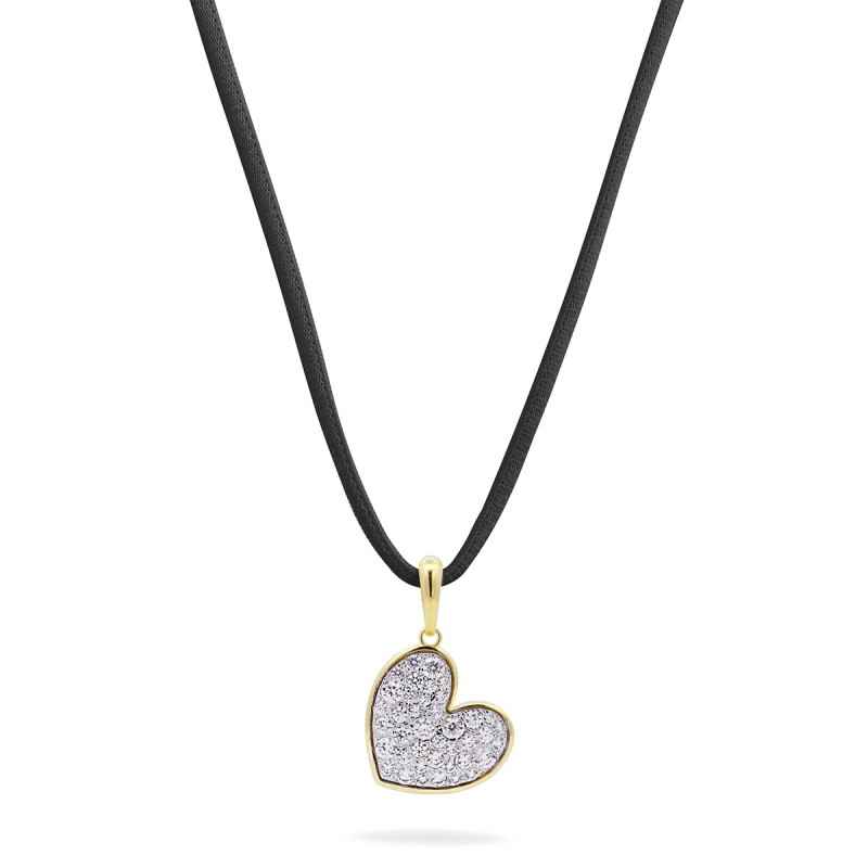 COLLANA CHOKER NERO CON CUORE PAVE' RUE DES MILLE COLLANA CHOKER NERO CON CUORE PAVE' RUE DES MILLE